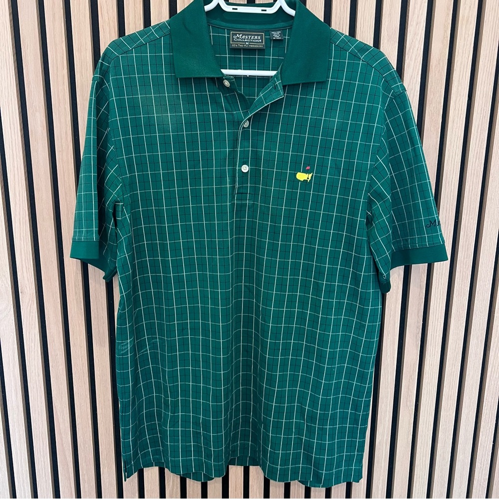 Men’s Golf Masters Green Check Polo Shirt